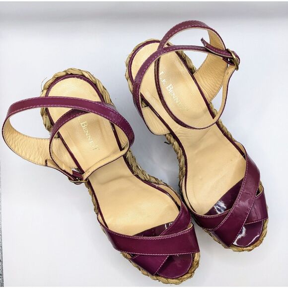 Women's LK Bennett Espadrille Rope Wedge Heels Purple US Sz 8 Eu Sz 39 - Picture 2 of 9